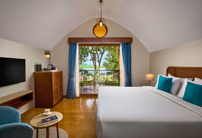 Sun-drenched interior of a Boutique villa in Goa at Mercure Devaaya, Divar Island